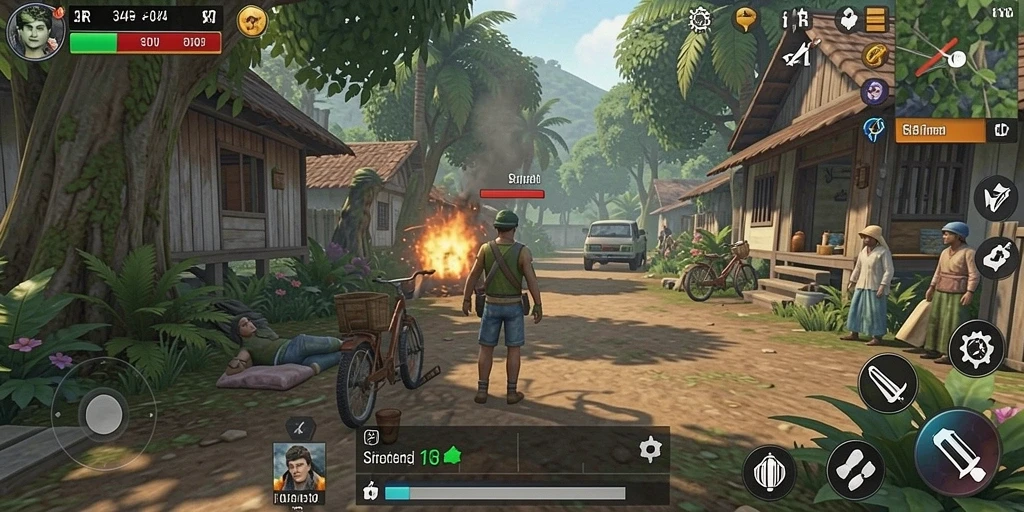 Screenshot gameplay <strong>34R</strong> menampilkan dunia simulasi yang interaktif dan dinamis.
