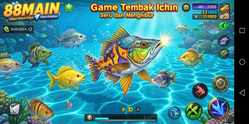 Gameplay seru Tembak Ikan di 88MAIN dengan berbagai efek menarik.