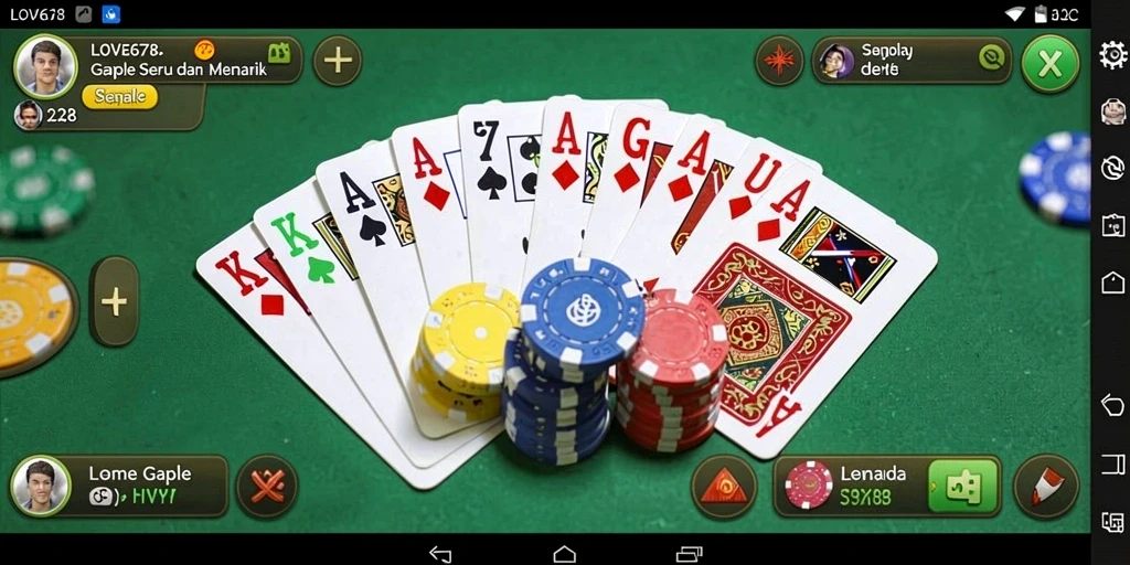Tampilan gameplay Gaple yang seru dan interaktif.