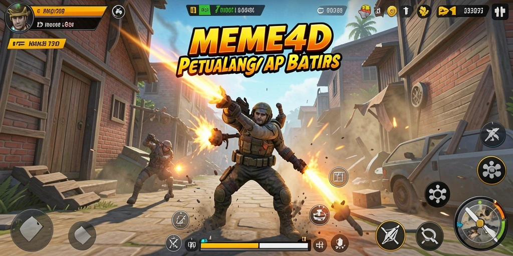 Tangkapan layar gameplay <strong>MEME4D</strong> yang menunjukkan pertempuran mendebarkan.