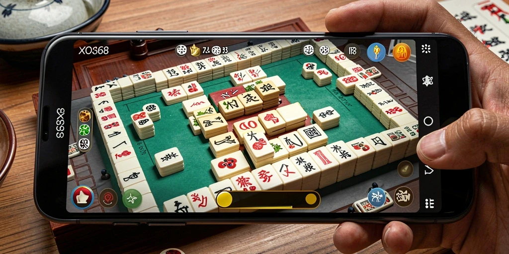 Tampilan menarik gameplay Mahjong di XO368 yang penuh warna.